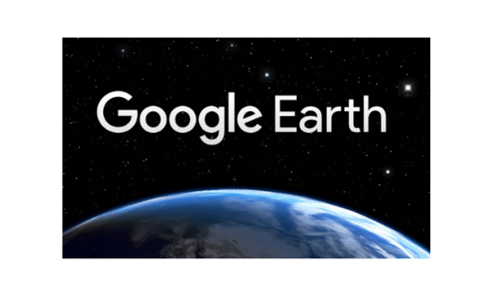 Pontos turísticos em aplicativo de satélite
