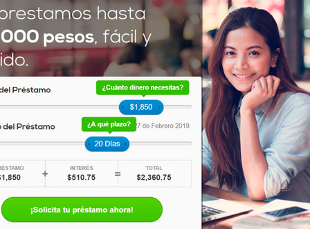 A woman shows Kueski, a startup that offers an easy and fast online loan of up to 2,000 pesos